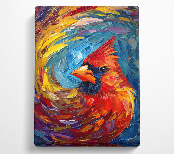  A Canvas Print of Crimson Cardinal Whirlwind Canvas Art