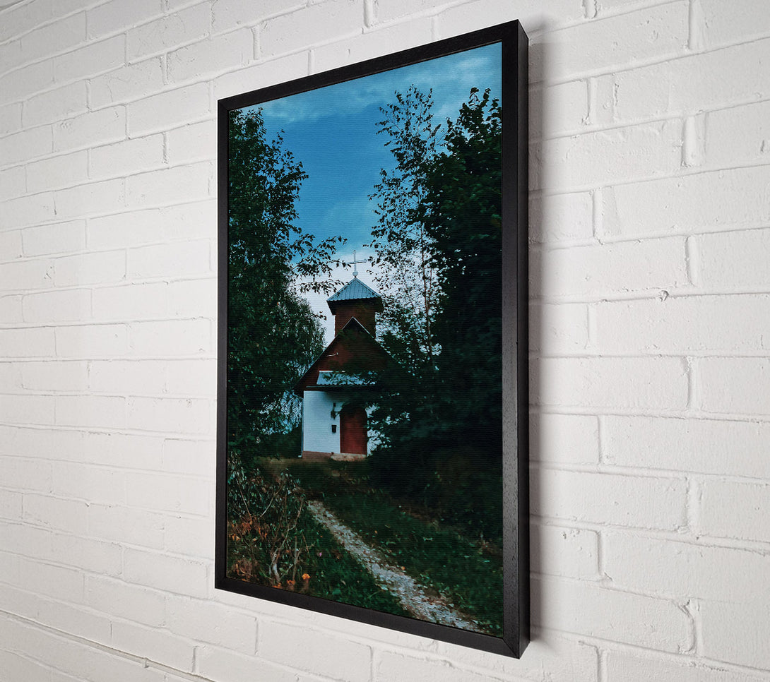  A Canvas Print of Blue Sky Chapel Canvas Wall Art