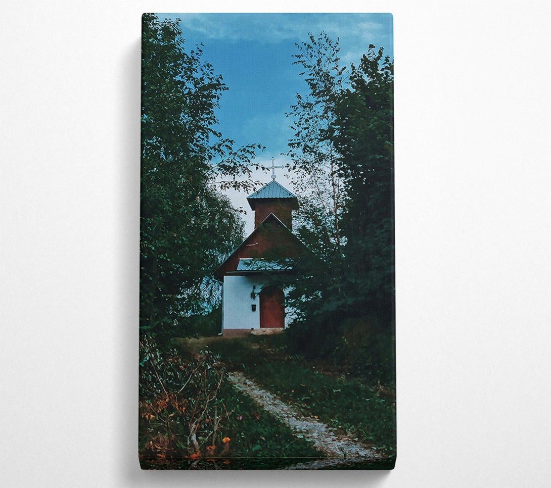  A Canvas Print of Blue Sky Chapel Canvas Wall Art
