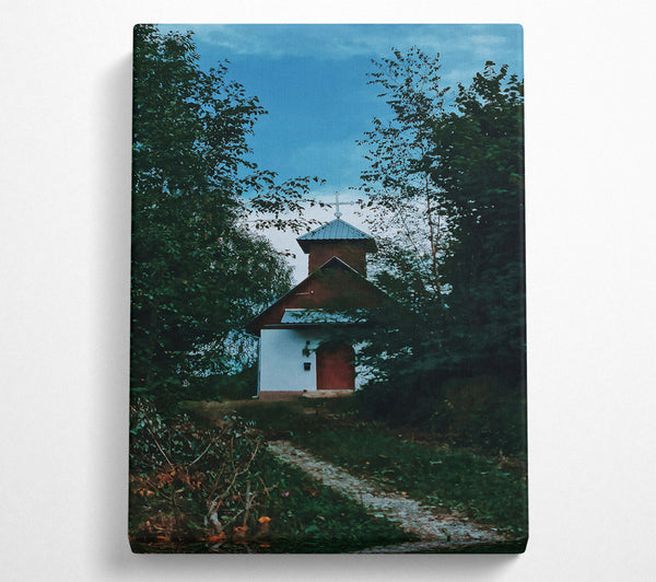  A Canvas Print of Blue Sky Chapel Canvas Wall Art