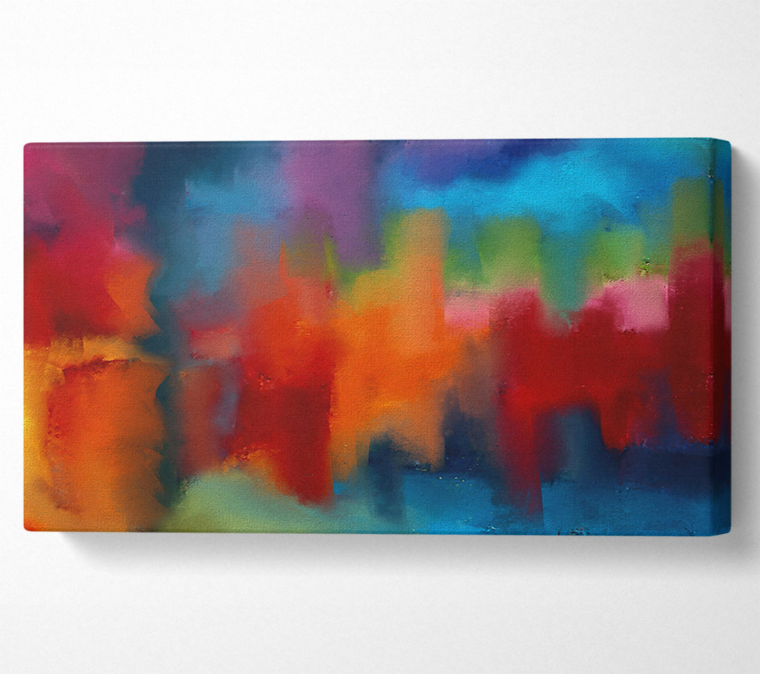  A Canvas Print of Crimson Cityscape Dreams Canvas Wall Art