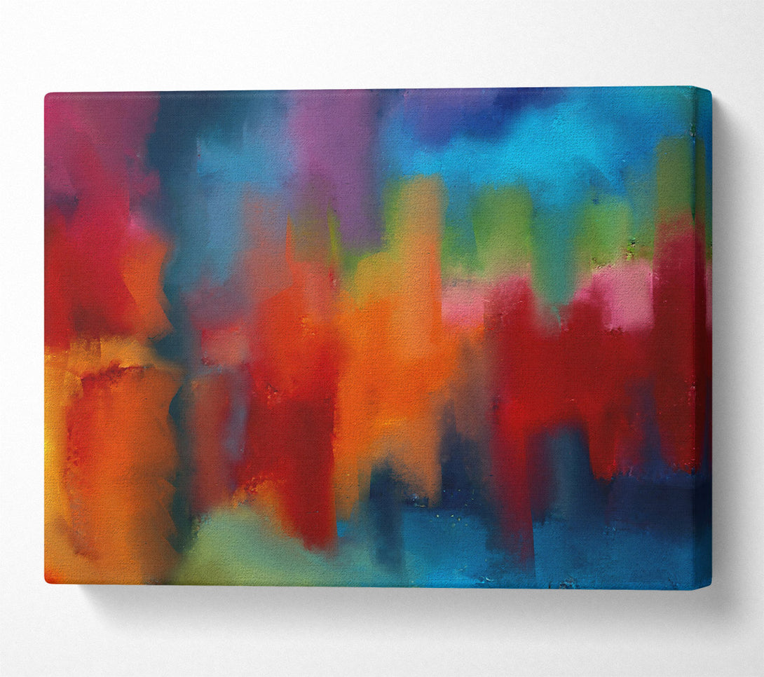  A Canvas Print of Crimson Cityscape Dreams Canvas Wall Art