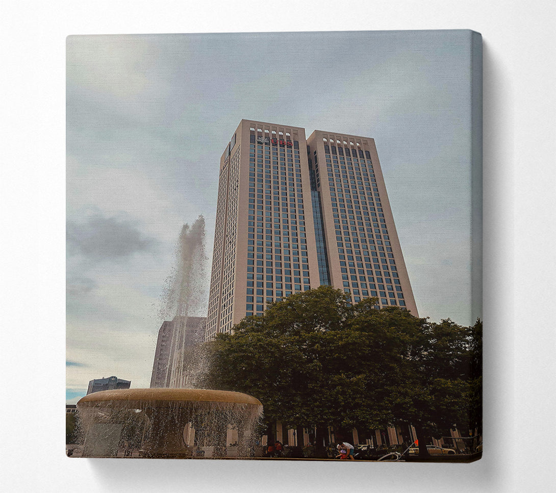  A Canvas Print of Beige Tower Fountain Canvas Print