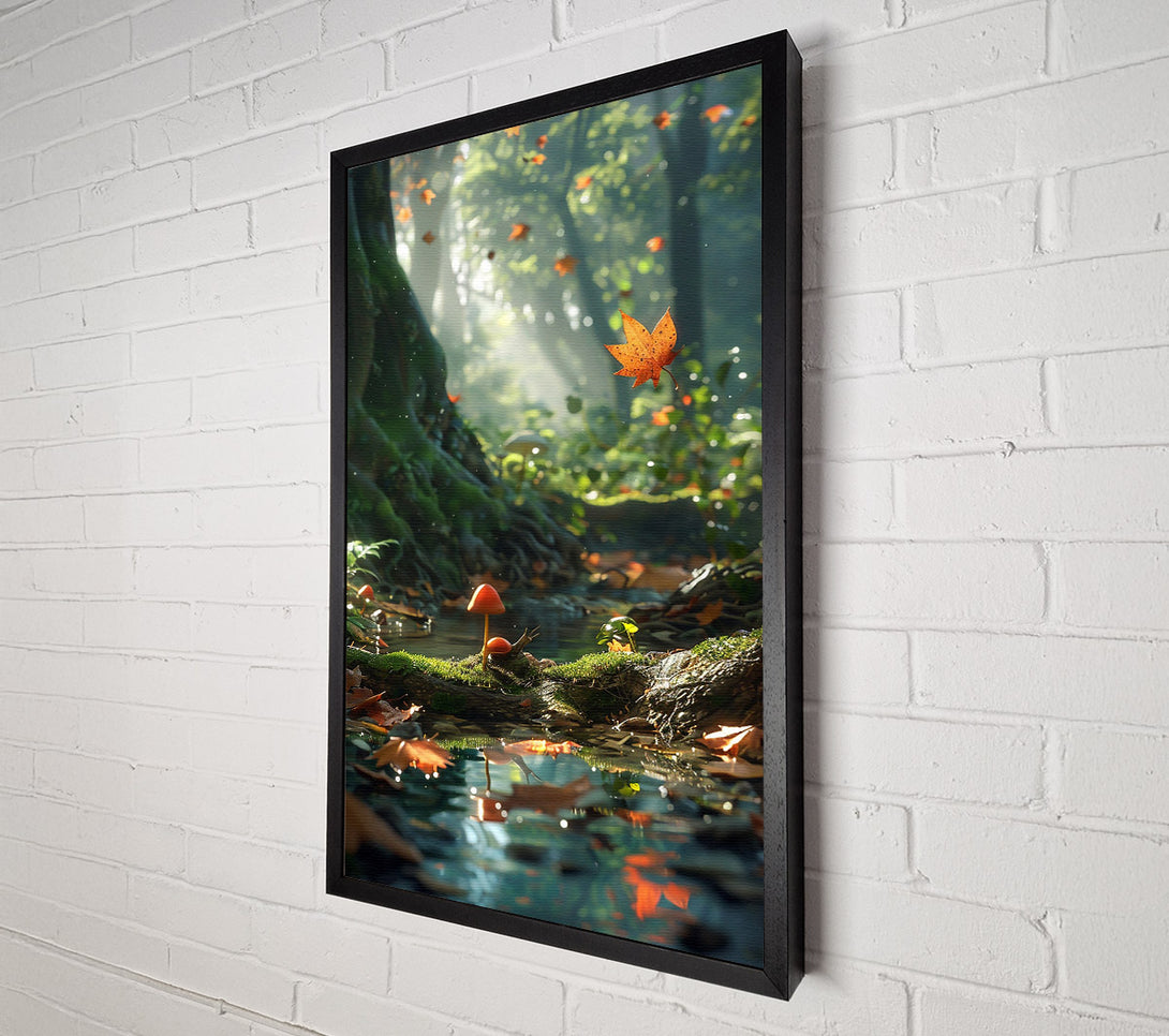  A Canvas Print of Orange Fall Stream Canvas Wall Art