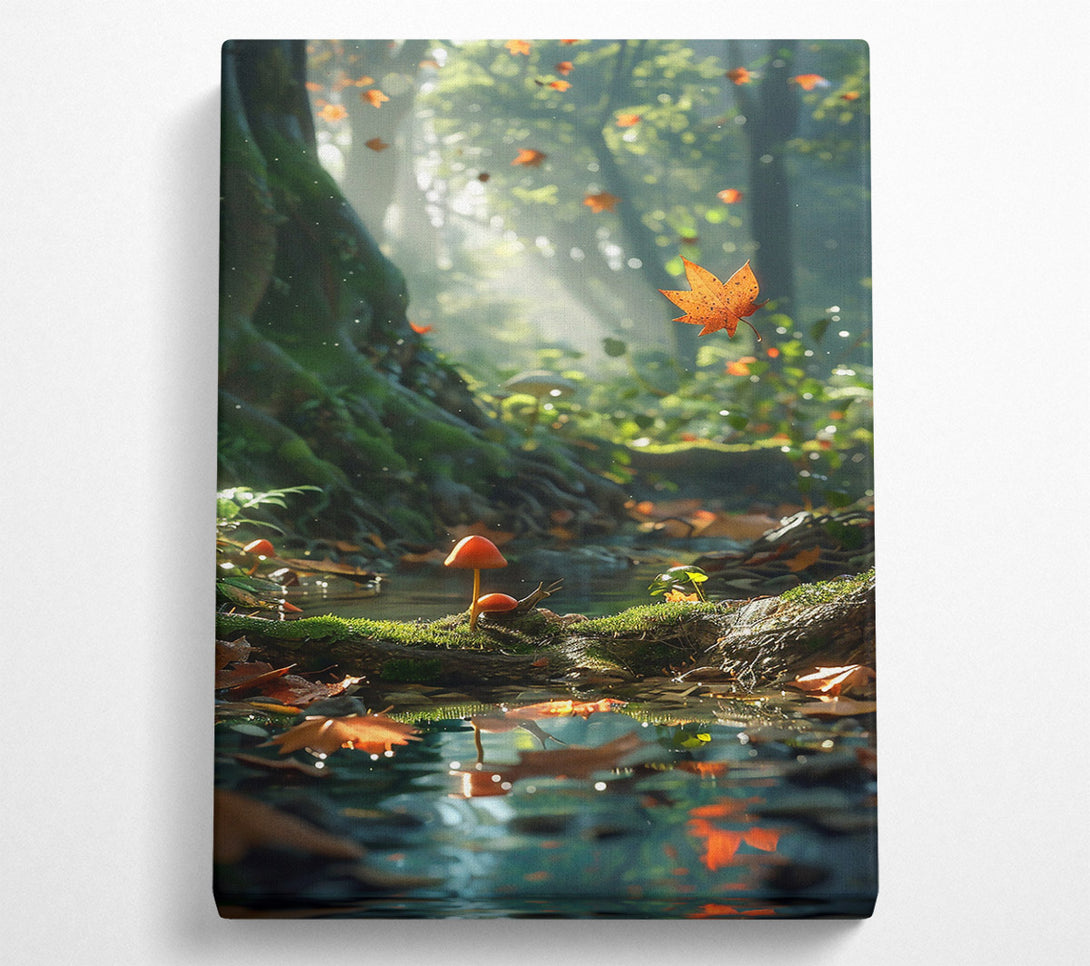  A Canvas Print of Orange Fall Stream Canvas Wall Art