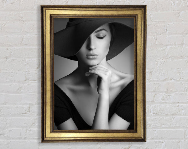 White And White Fashion Lady Framed Print