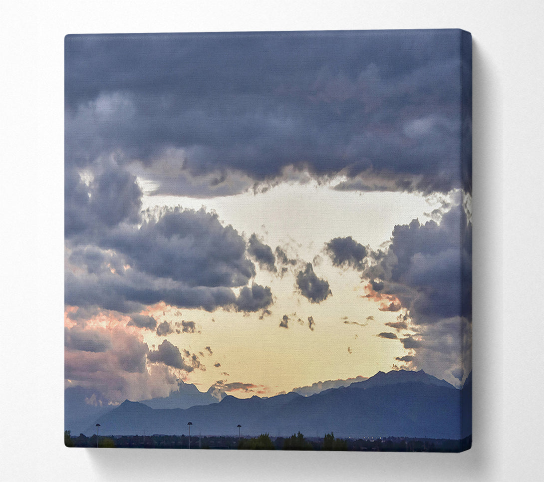  A Canvas Print of Grey Clouds Over Sunset Canvas Art