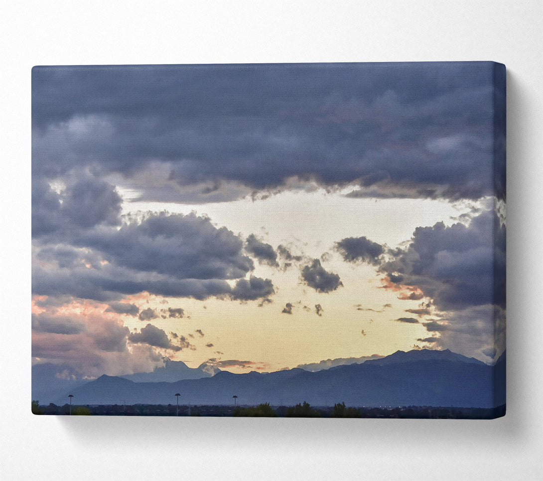  A Canvas Print of Grey Clouds Over Sunset Canvas Art