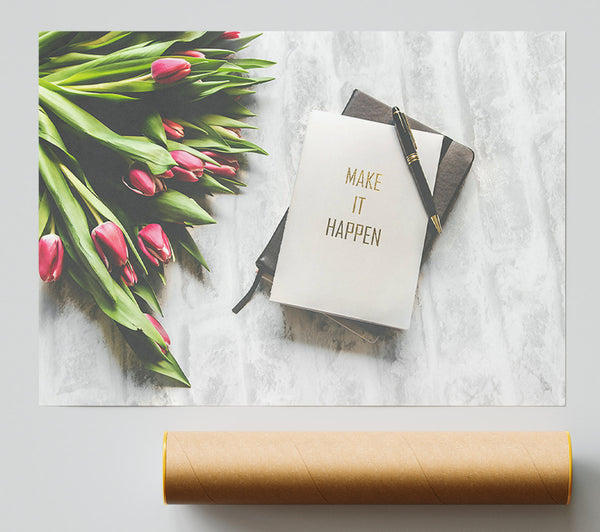 Pink Tulips & Goals Print