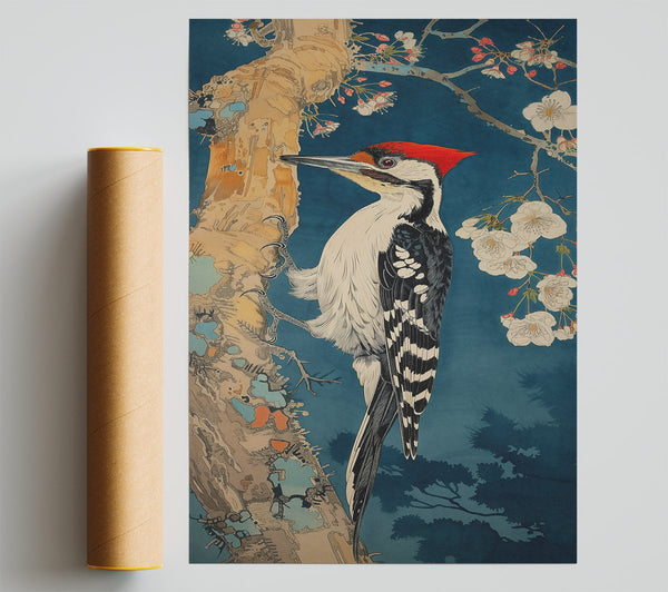 Azure Woodpecker Bloom Print