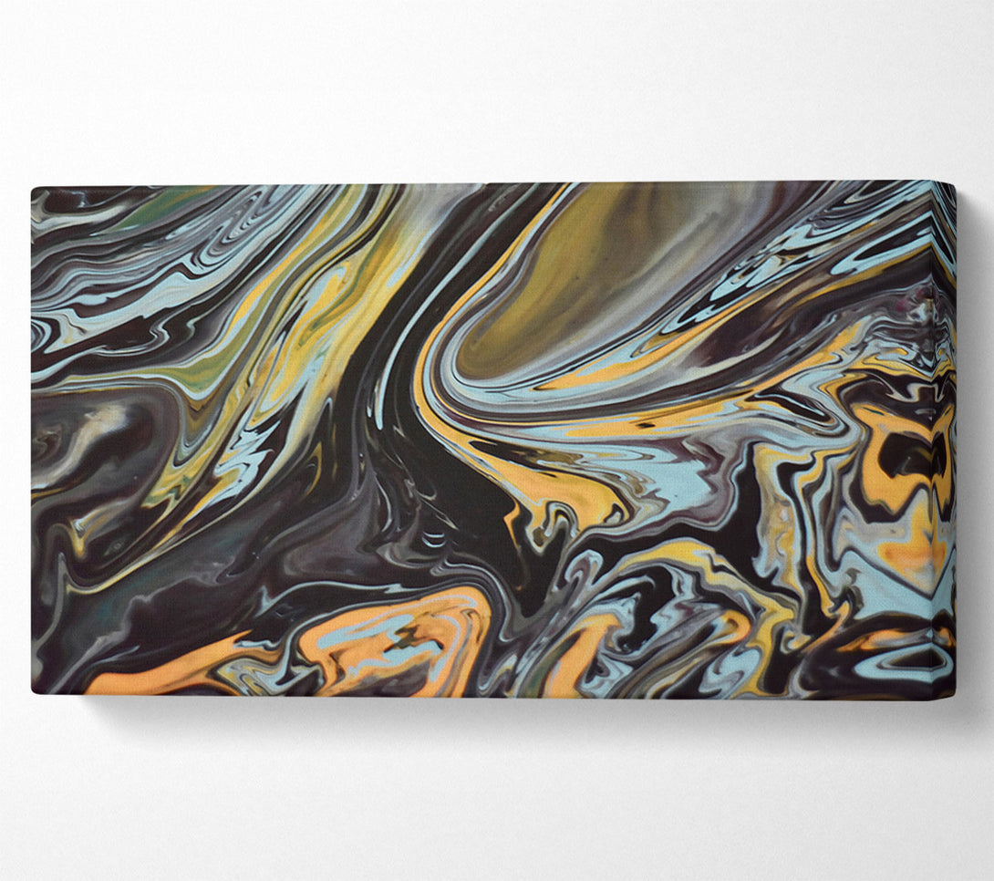  A Canvas Print of Golden Black Swirls Canvas Wall Art