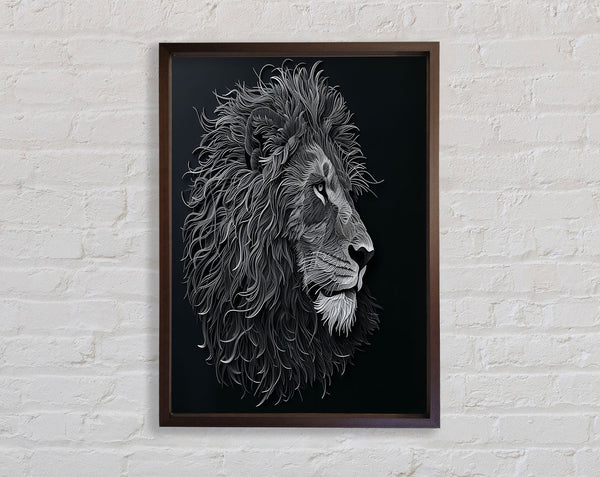 Walnut And Walnut Lion Lines Framed Print