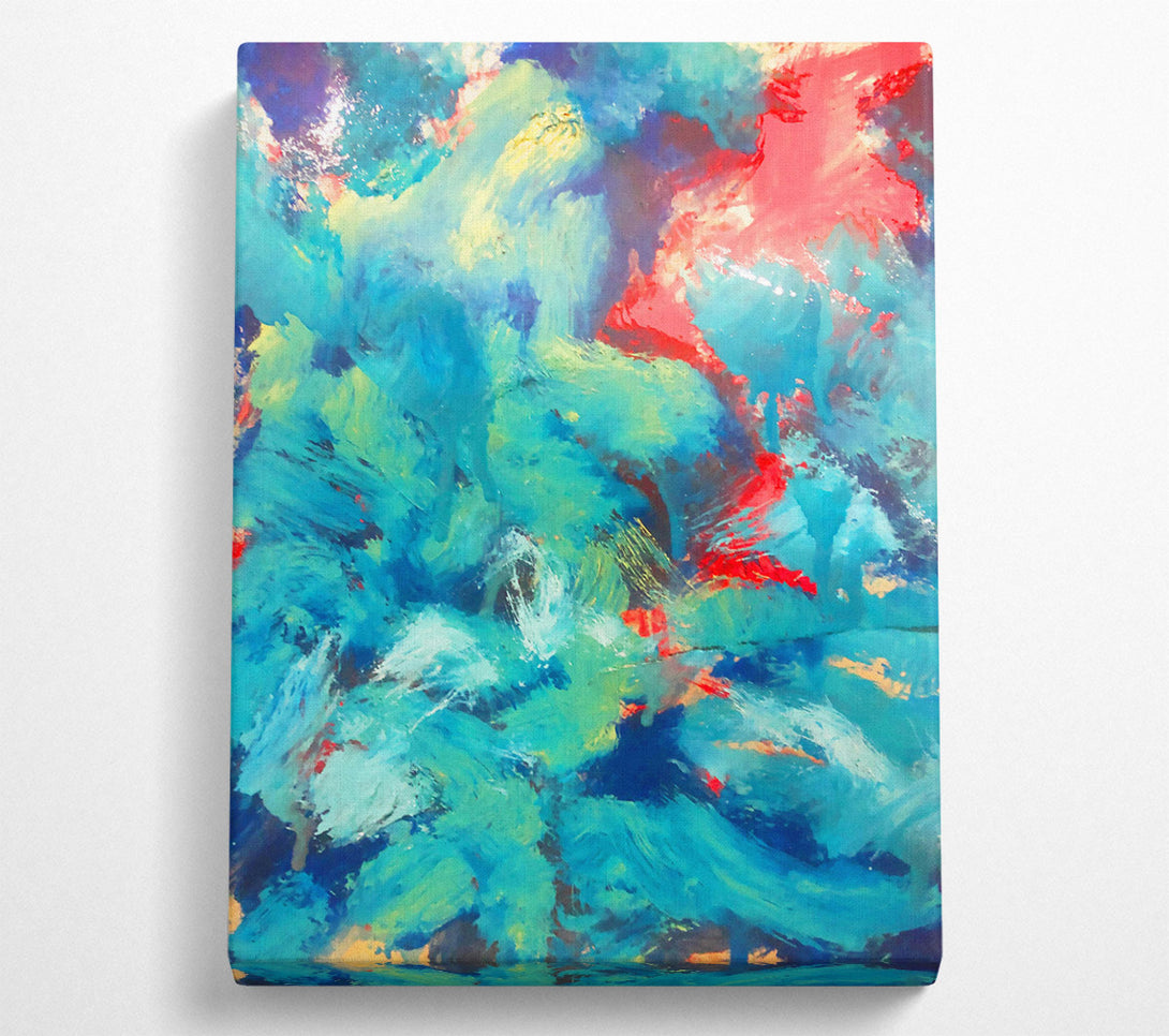  A Canvas Print of Teal Abstract Waves Canvas Print