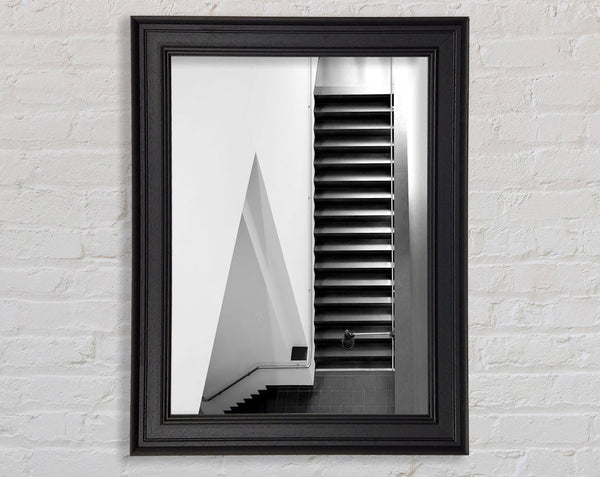 Black And White Stairs Framed Print