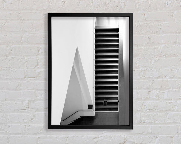 Black And White Stairs Framed Print