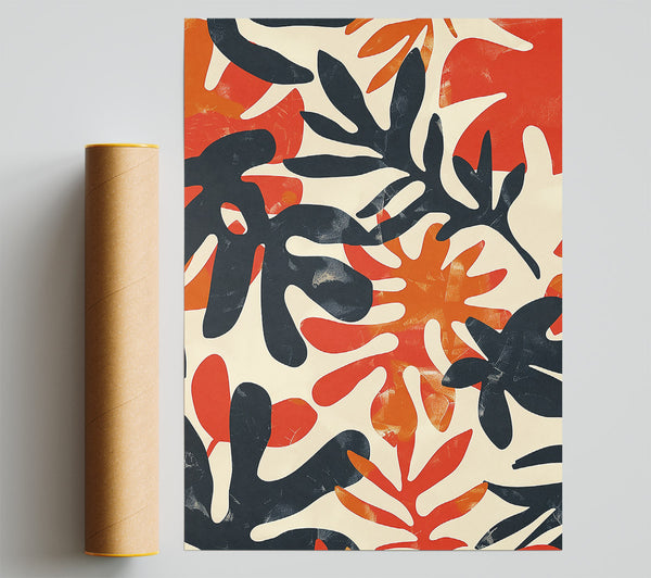 Orange & Black Foliage Giclee Print