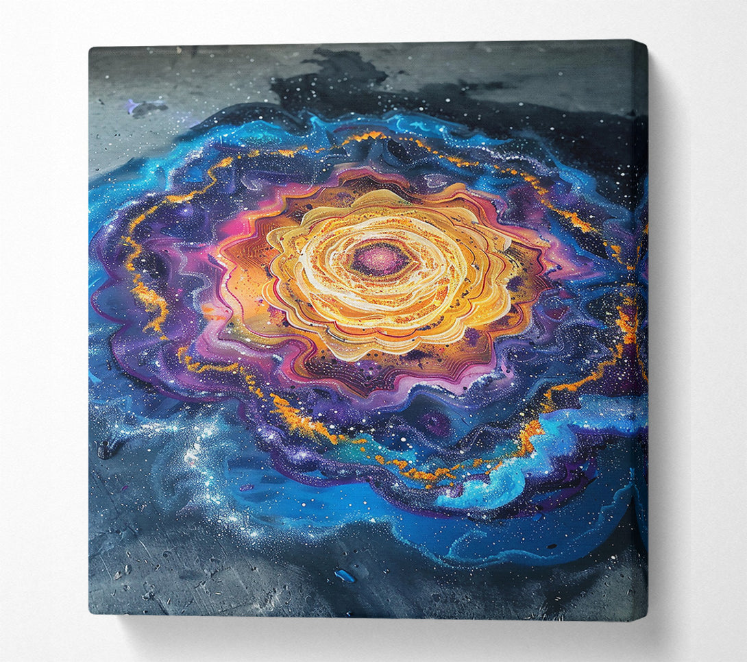  A Canvas Print of Blue Cosmic Bloom Canvas Wall Art