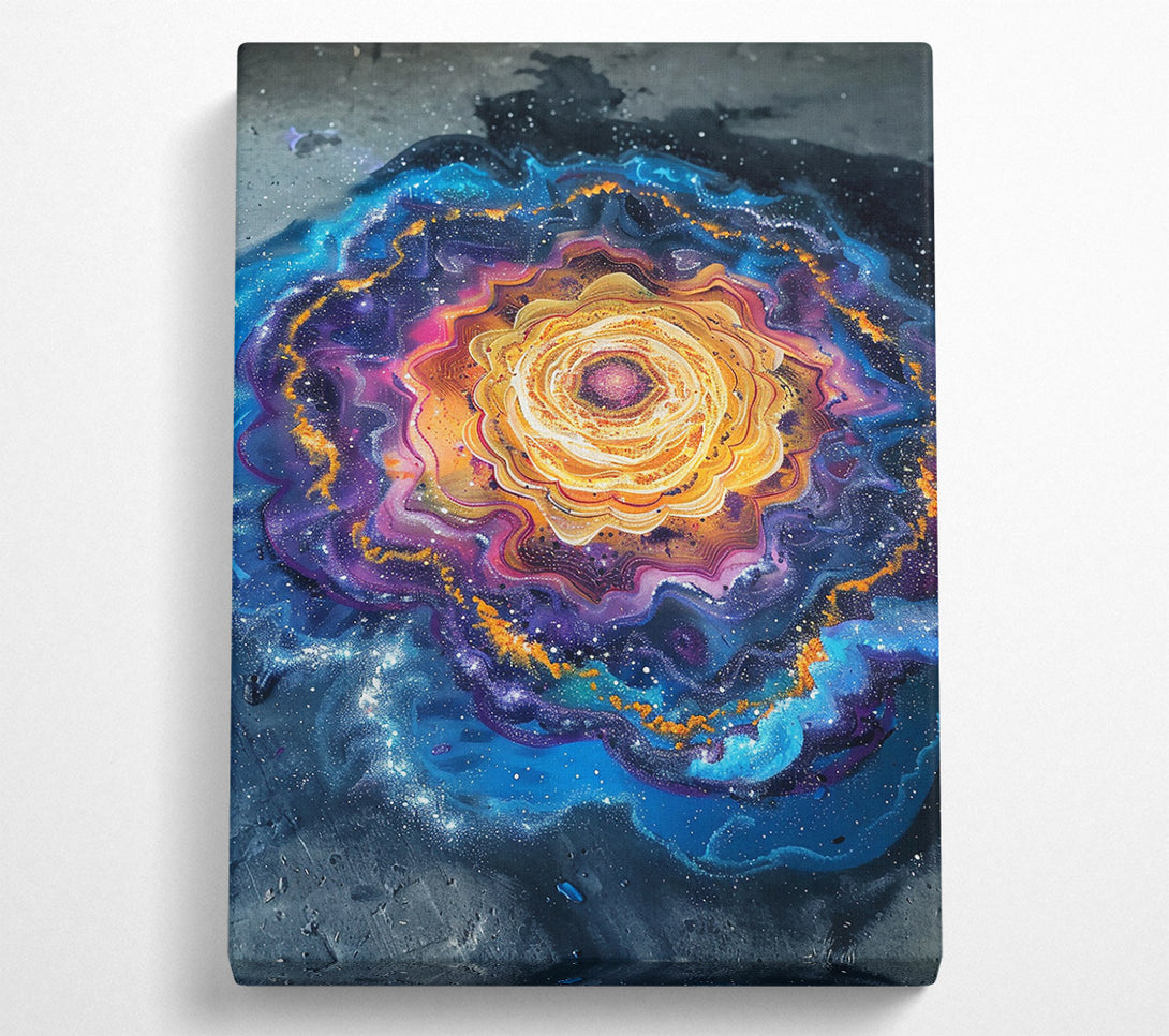  A Canvas Print of Blue Cosmic Bloom Canvas Wall Art