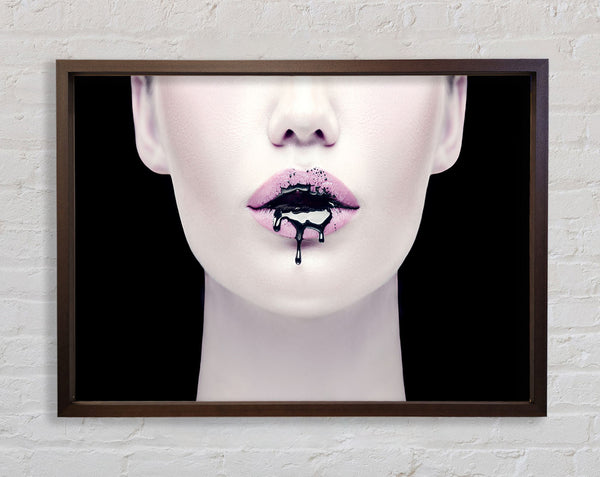 Walnut Blood Lips Framed Print
