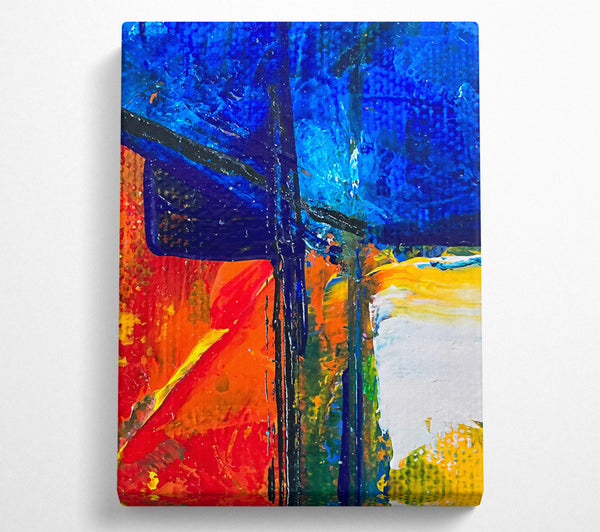  A Canvas Print of Azure And Orange Lines Canvas Wall Art