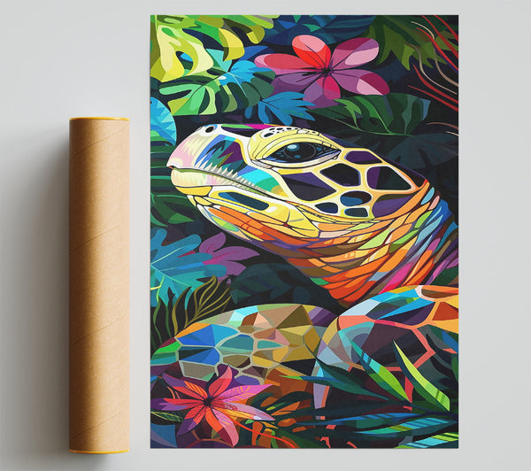 Yellow Turtle Bloom Print
