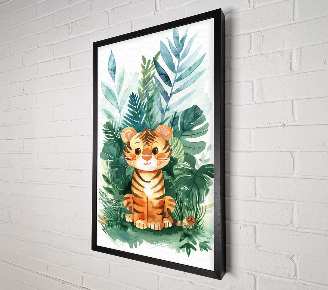  A Canvas Print of Orange Tiger In Greenery Canvas Art