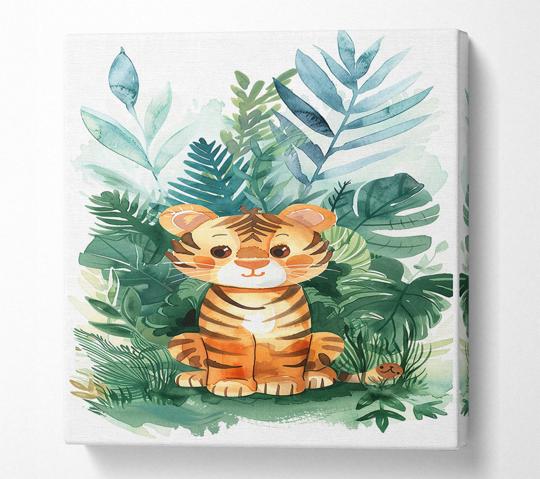  A Canvas Print of Orange Tiger In Greenery Canvas Art