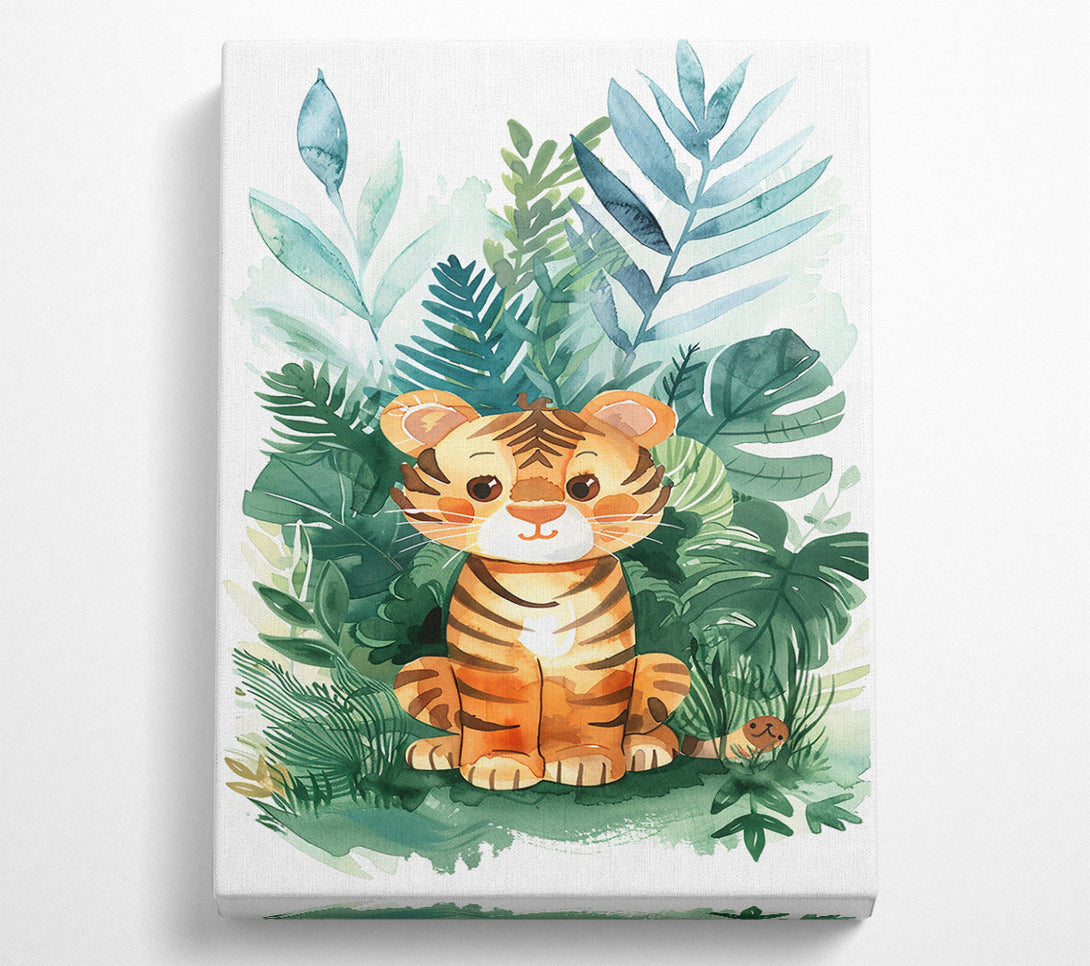  A Canvas Print of Orange Tiger In Greenery Canvas Art