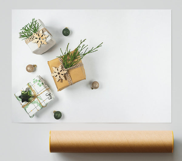 Green Christmas Gifts Poster