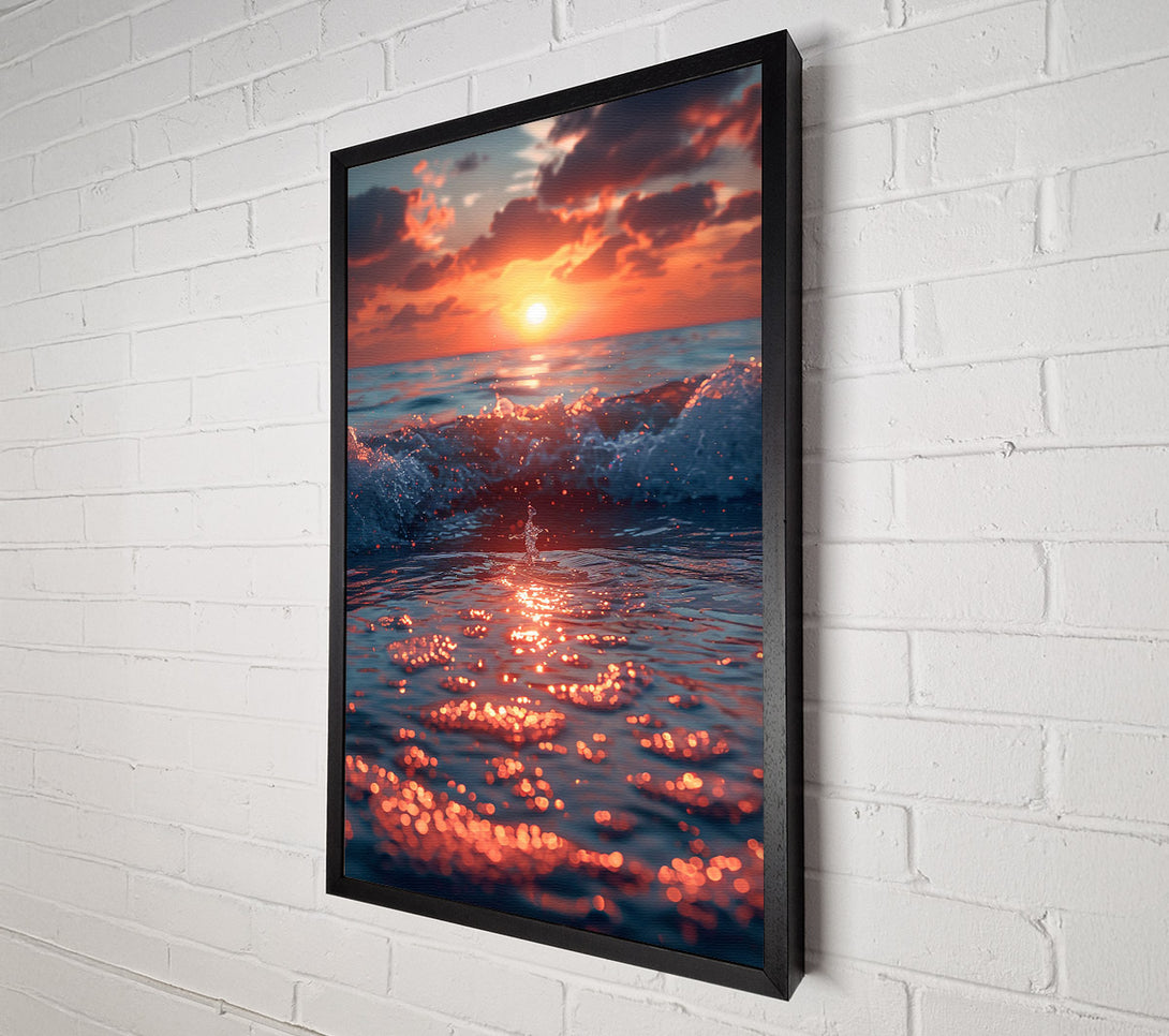  A Canvas Print of Orange Sunset Reflections Canvas Art