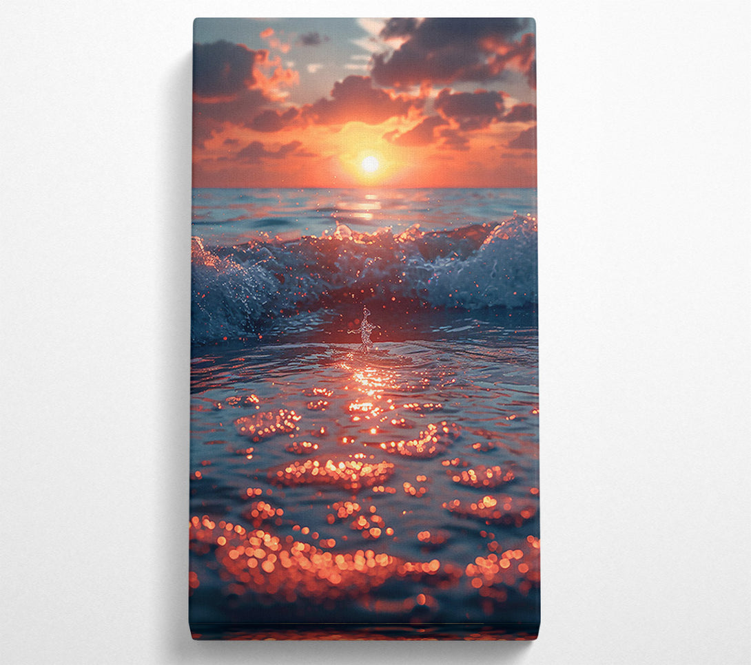  A Canvas Print of Orange Sunset Reflections Canvas Art