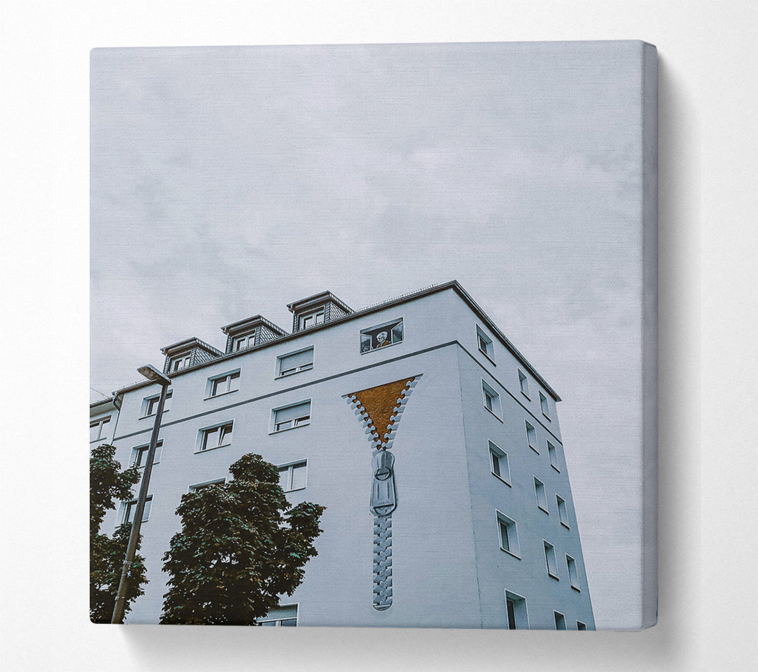  A Canvas Print of White Wall Zipper Canvas Art