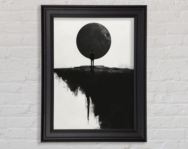 Black Circle Cliff Framed Print