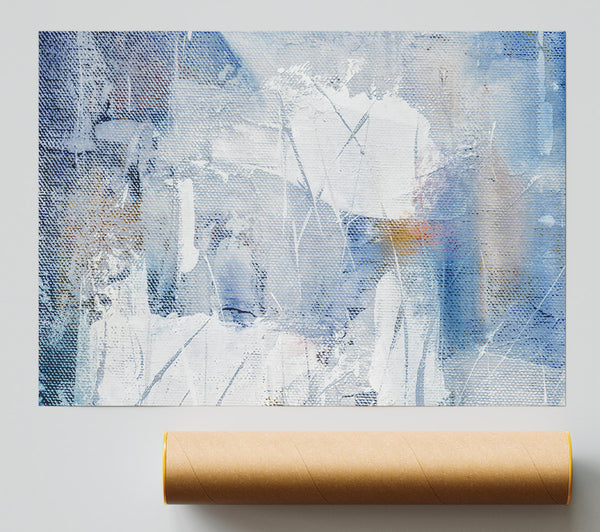 White On Blue Canvas Print