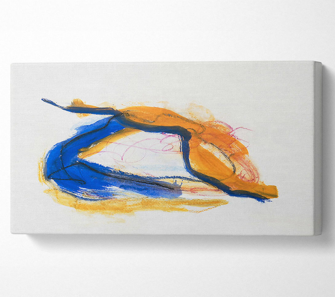  A Canvas Print of Blue And Gold Abstraction Canvas Print