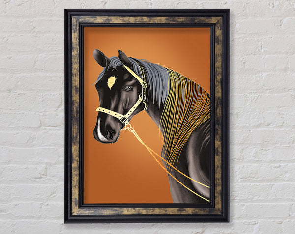 Walnut Horse Golden Hair Framed Print