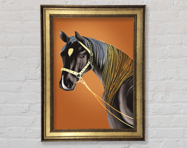White Horse Golden Hair Framed Print
