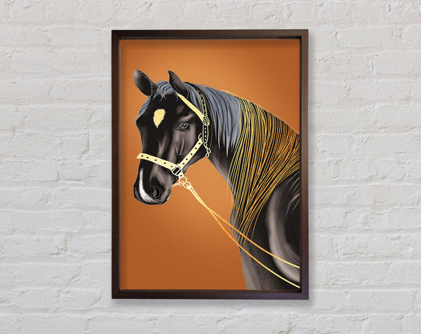 Walnut Horse Golden Hair Framed Print