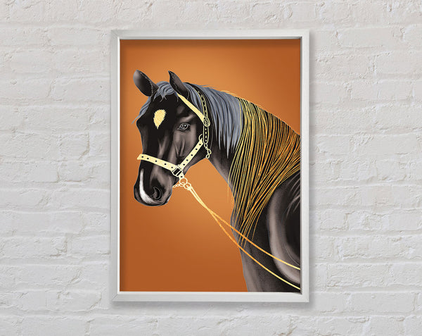 White Horse Golden Hair Framed Print