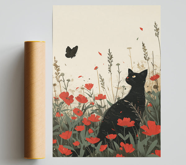 Red Poppy Shadow Print