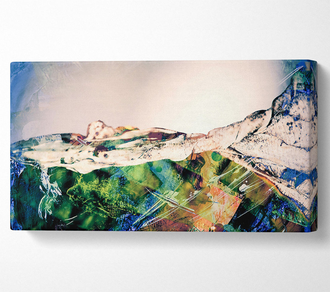  A Canvas Print of Green Abstract Landscape Canvas Print