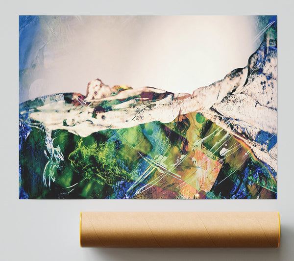 Green Abstract Landscape Print