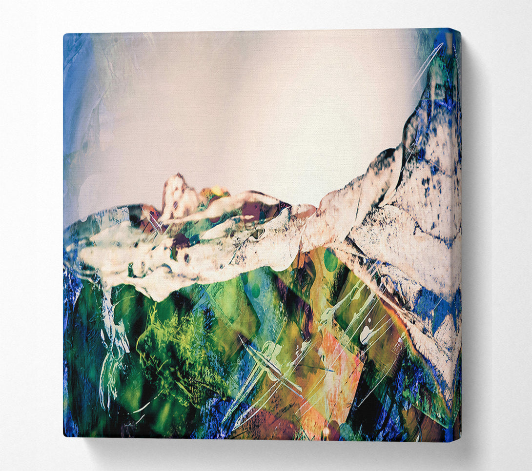 A Canvas Print of Green Abstract Landscape Canvas Print