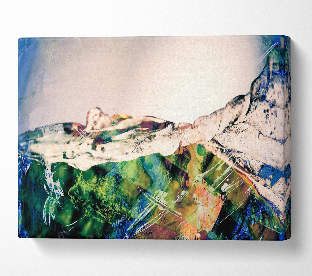  A Canvas Print of Green Abstract Landscape Canvas Print