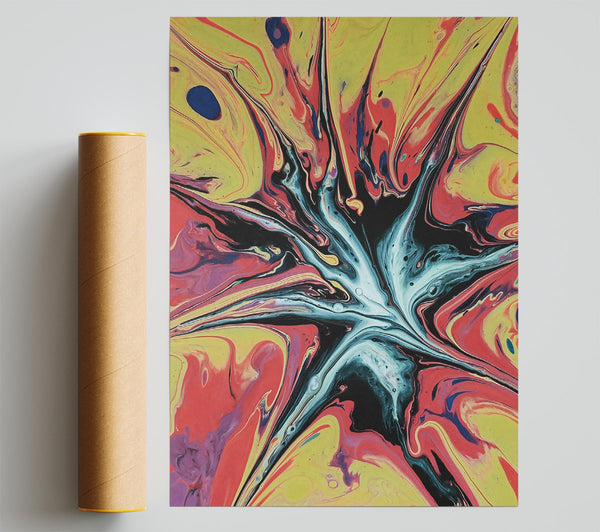 Yellow Swirling Abstract Poster