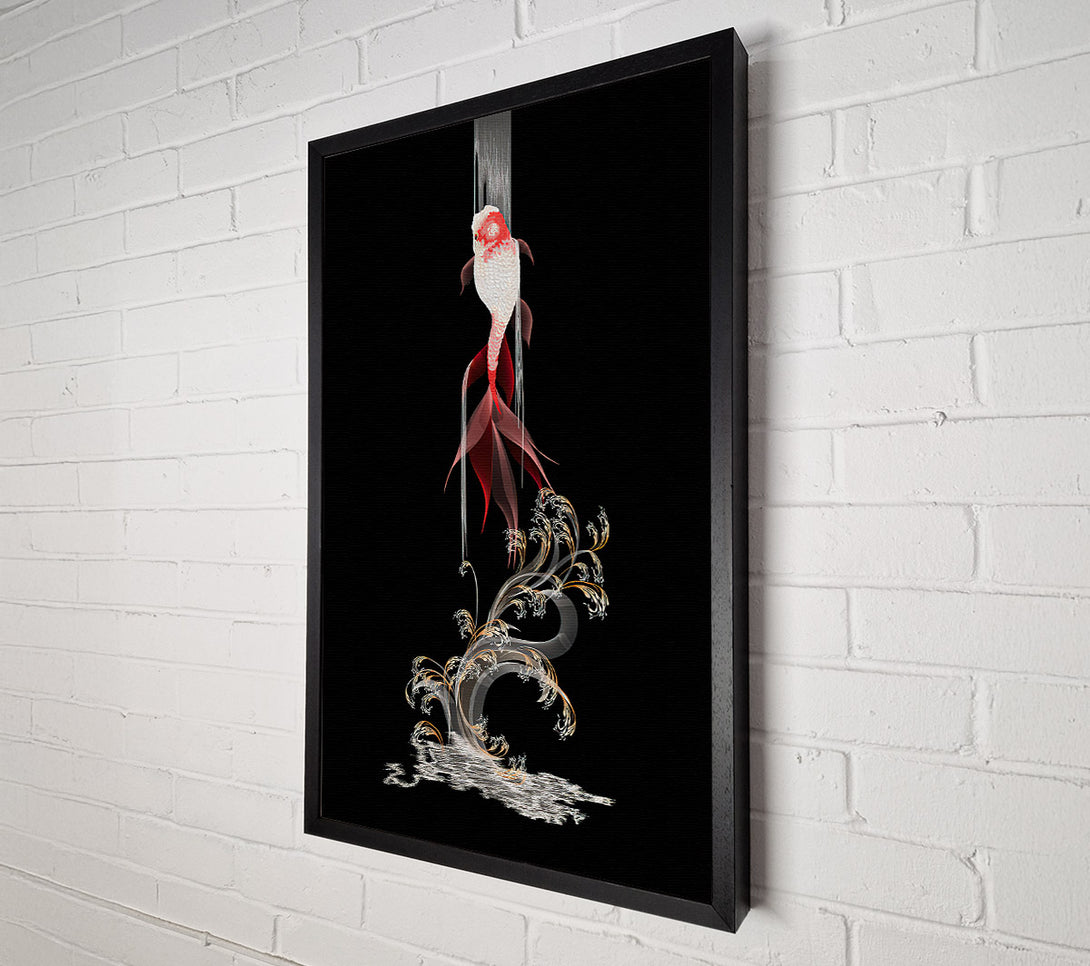  A Canvas Print of Black Koi Fish Canvas Wall Art