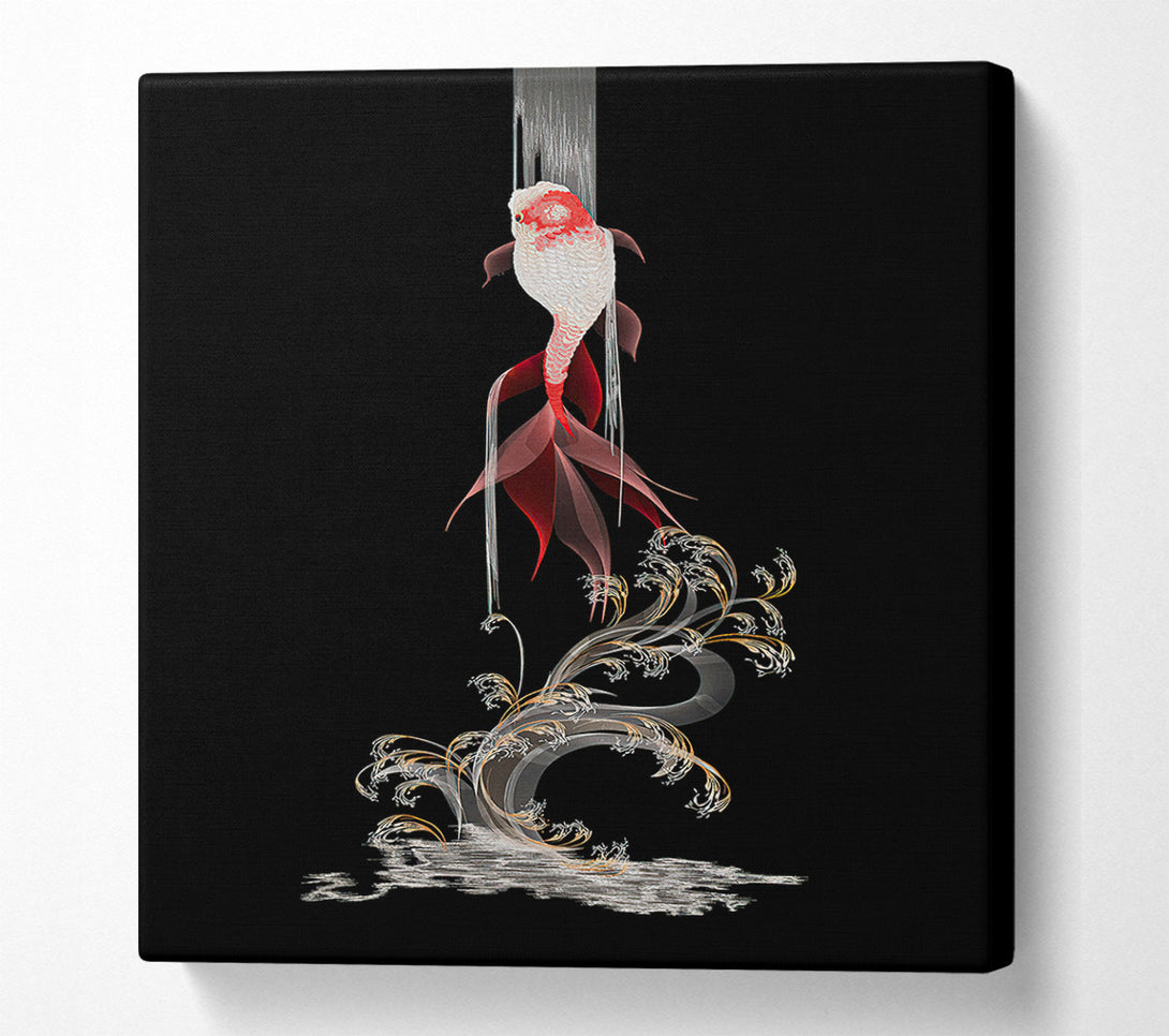 A Canvas Print of Black Koi Fish Canvas Wall Art