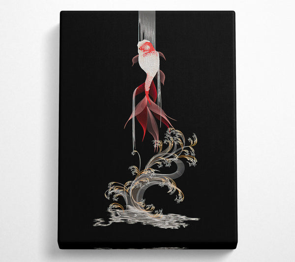 A Canvas Print of Black Koi Fish Canvas Wall Art