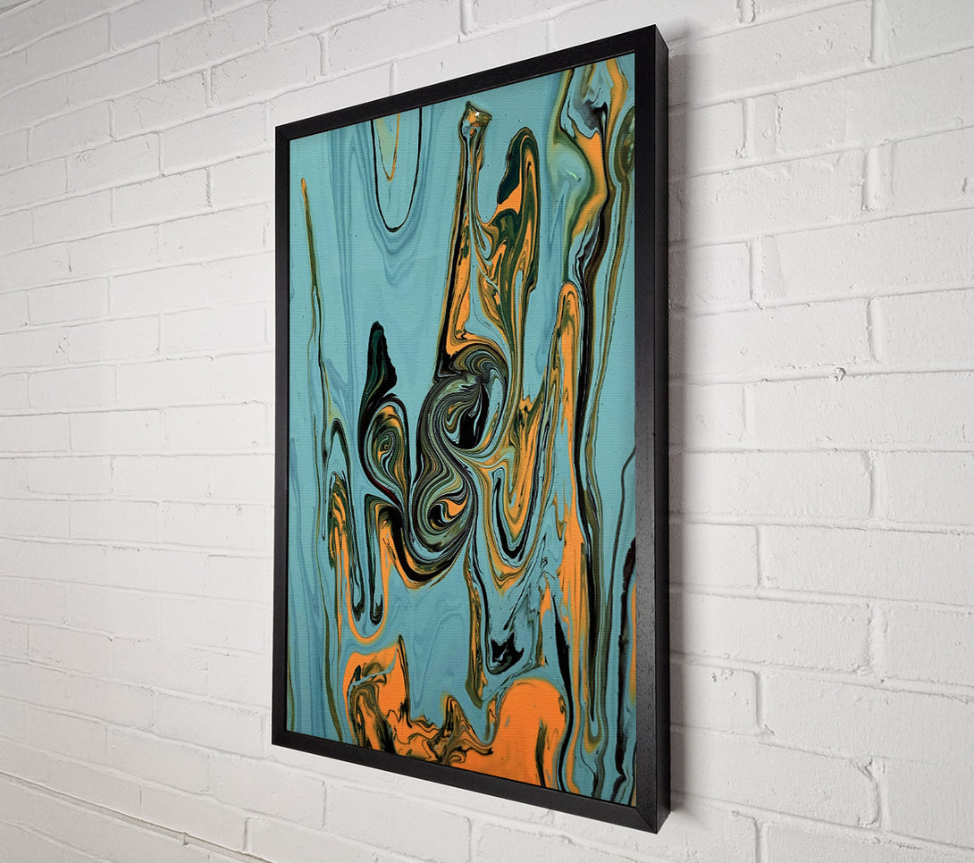 A Canvas Print of Orange & Teal Swirls Canvas Print
