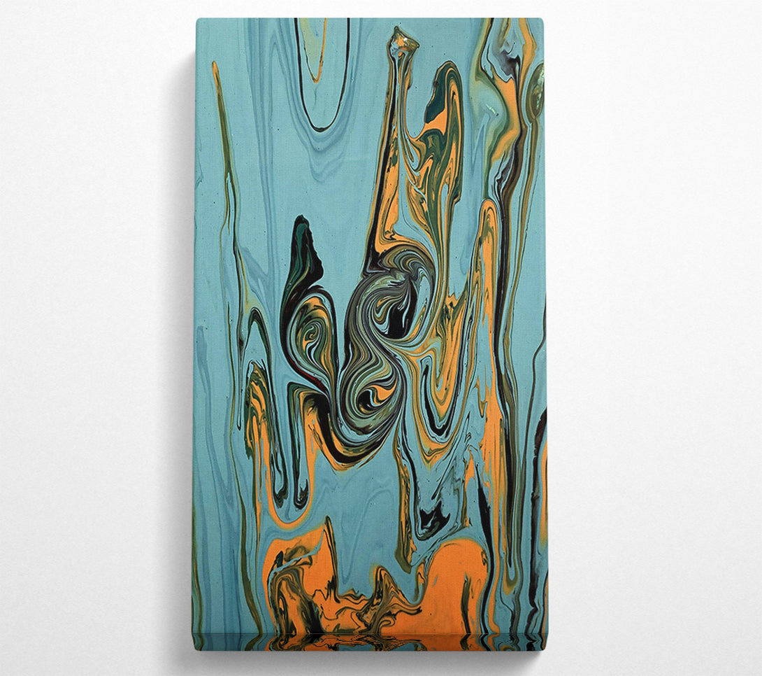  A Canvas Print of Orange & Teal Swirls Canvas Print